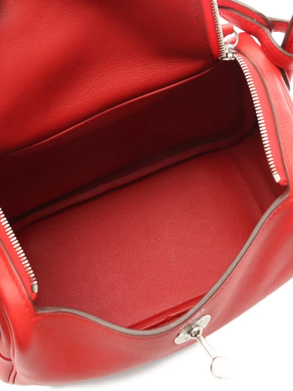 Pre-owned Hermes 2021 Mini Lindy Shoulder Bag In Red