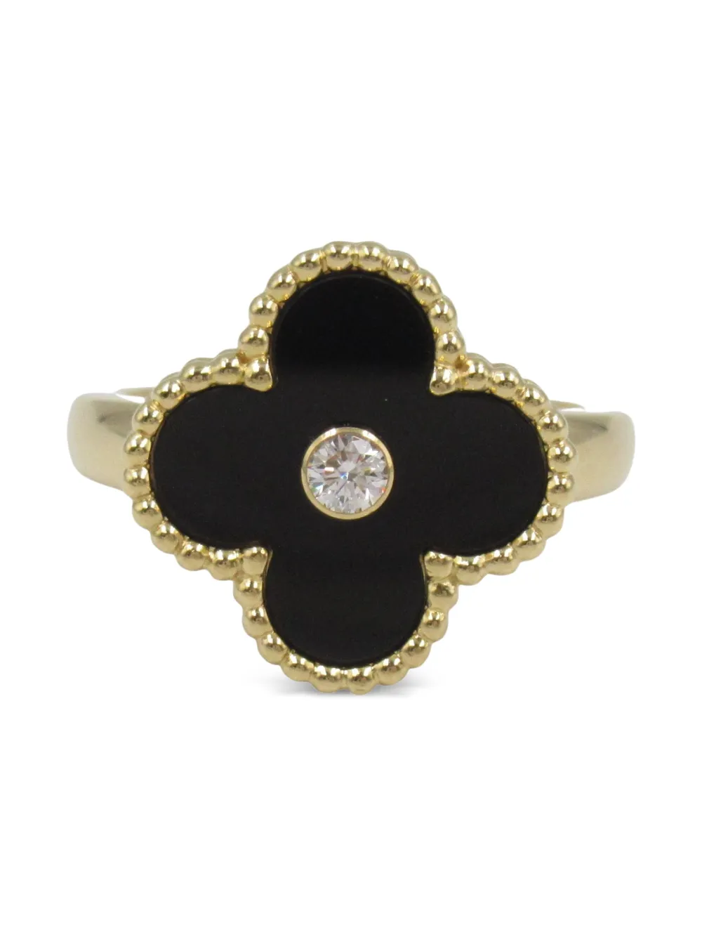 Van Cleef & Arpels 18K yellow gold Alhambra diamond and onyx ring | Black | Image 1