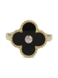 Van Cleef & Arpels 18K yellow gold Alhambra diamond and onyx ring - Black