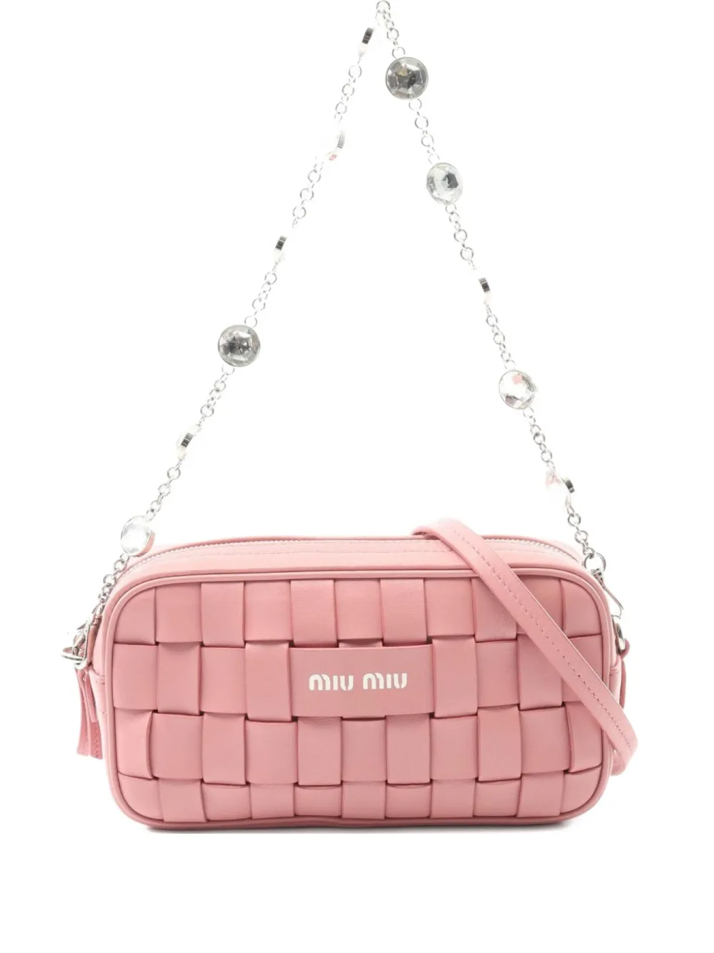 Miu Miu Pre-Owned 2010s crystal-embellished shoulder bag | Pink | Image 1