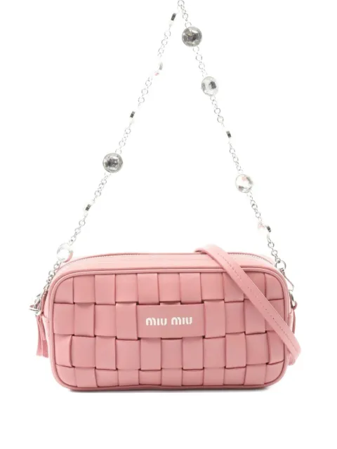 Miu Miu Pre-Owned 2010s crystal-embellished shoulder bag