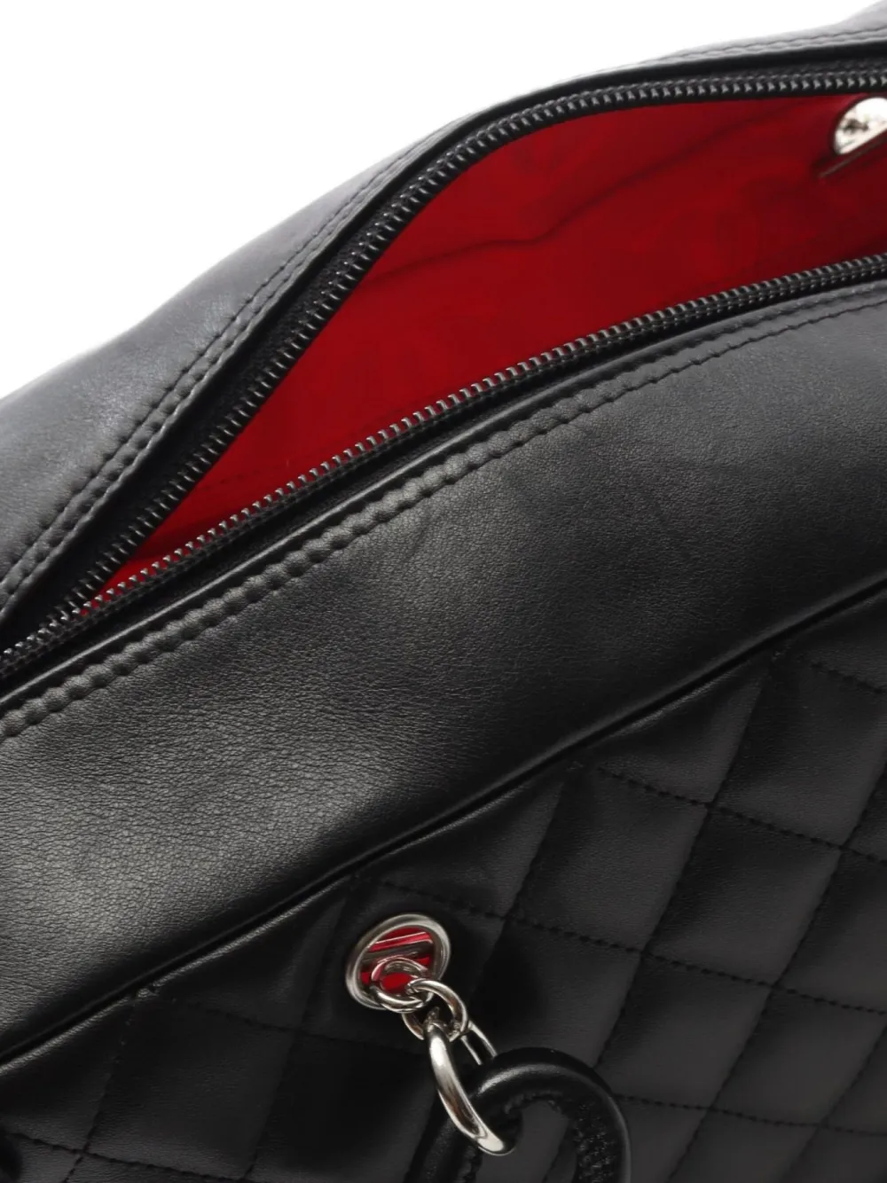 Pre-owned Chanel 2008-2009 Cambon Quilted Shoulder Bag In Black