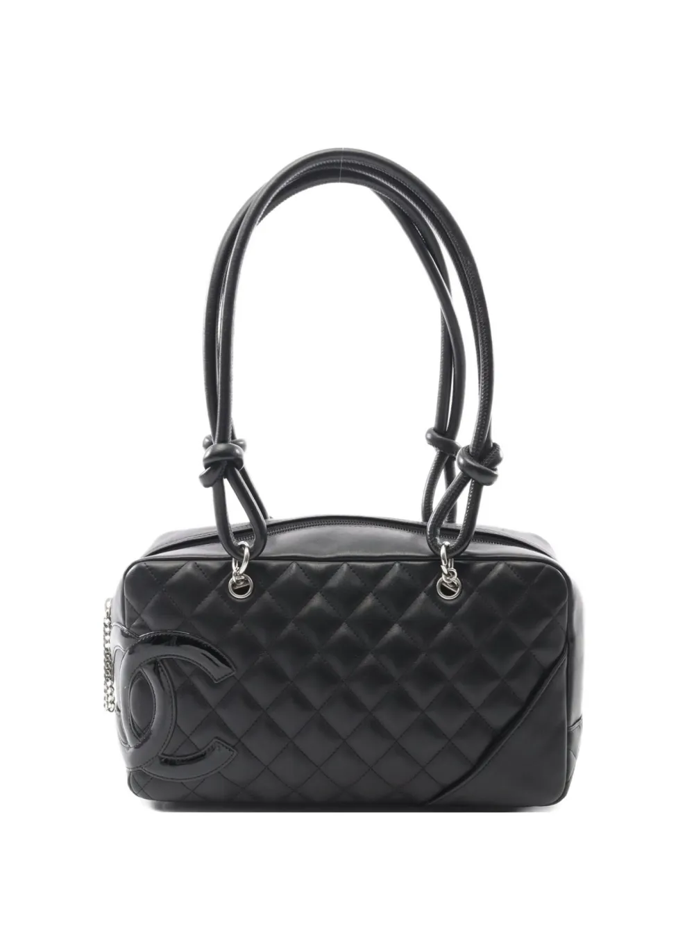 Pre-owned Chanel 2008-2009 Cambon Quilted Shoulder Bag In Black