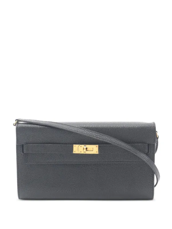 Hermès Pre-Owned 2020 Kelly To Go Shoulder Wallet Black FARFETCH IN