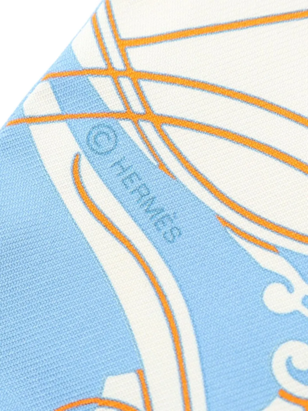 Pre-owned Hermes 2020s Ex-libris Scarf In Blue