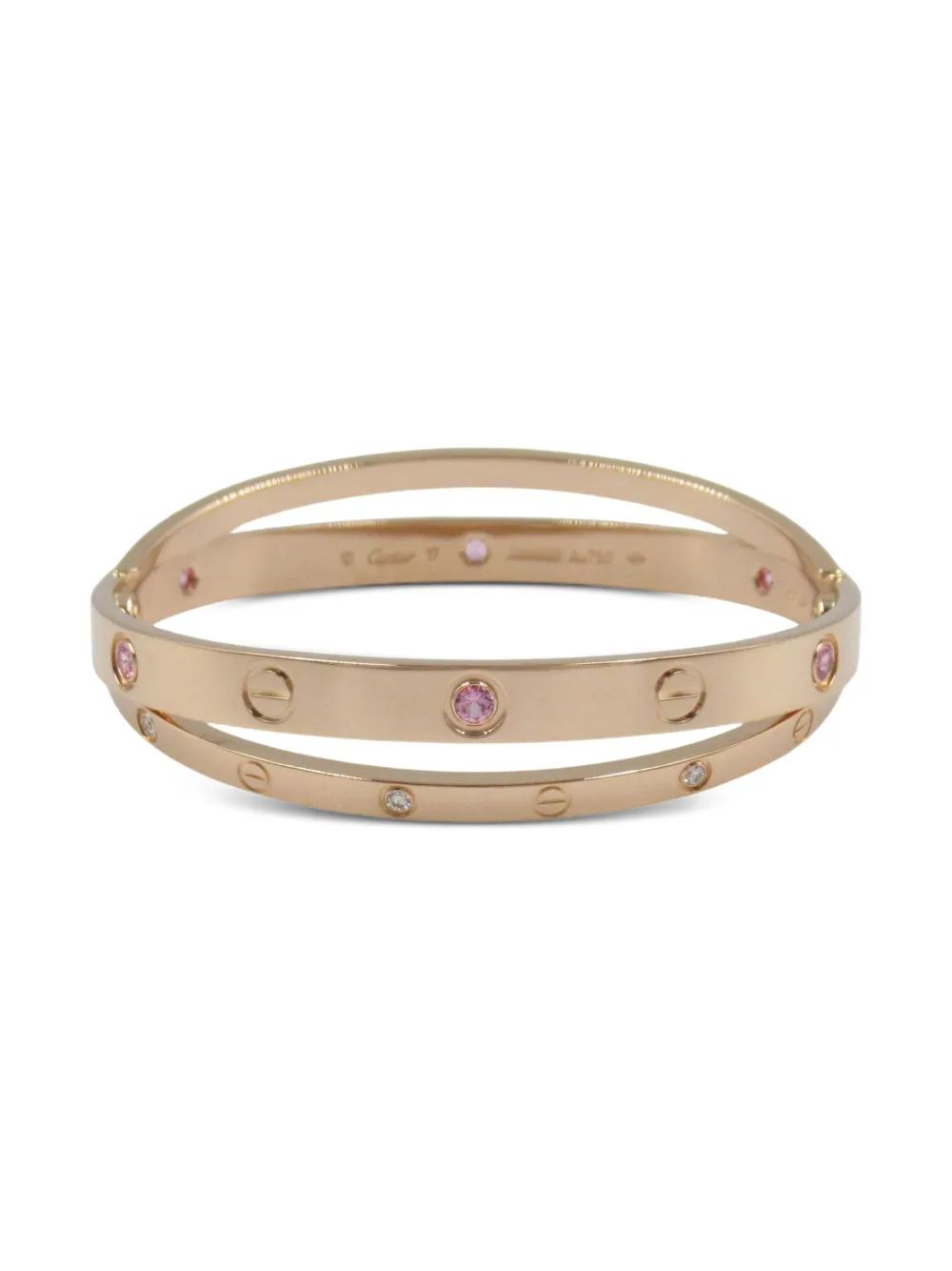 Cartier 2010s 18K rose gold Be Love diamond and sapphire bracelet - Cartier 2010s 18K rose gold Be Love diamond and sapphire bracelet -