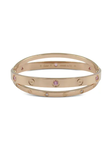 Cartier 2010s 18K rose gold Be Love diamond and sapphire bracelet