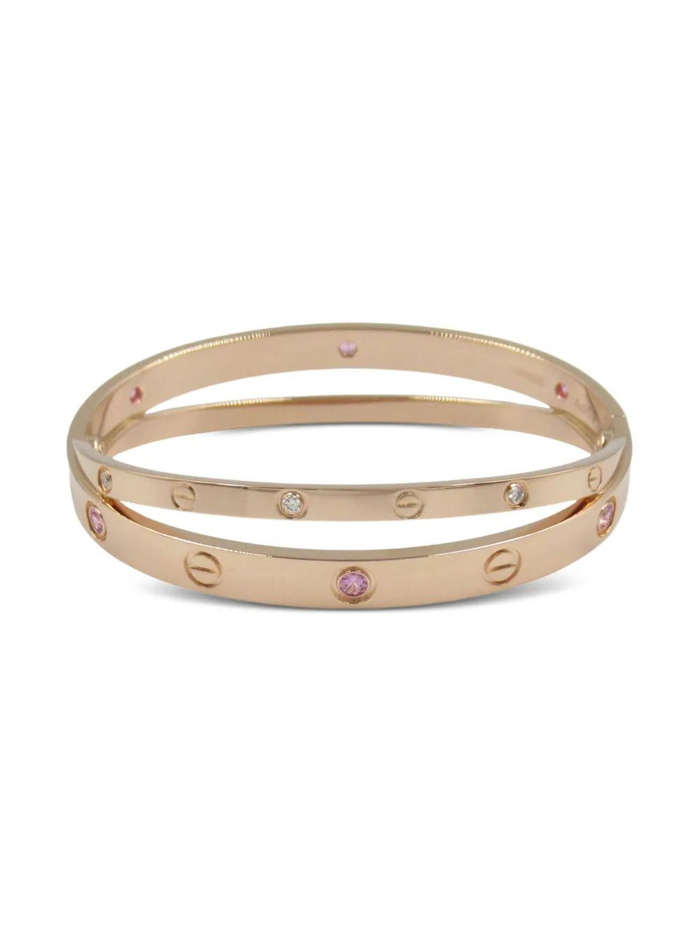 Cartier 2010s 18K rose gold Be Love diamond and sapphire bracelet | Image 2
