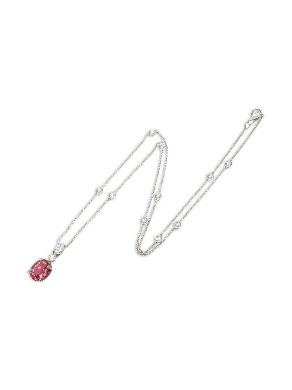 Tiffany & Co. Pre-Owned 2010s platinum tourmaline and diamond necklace | Silver | Image 1