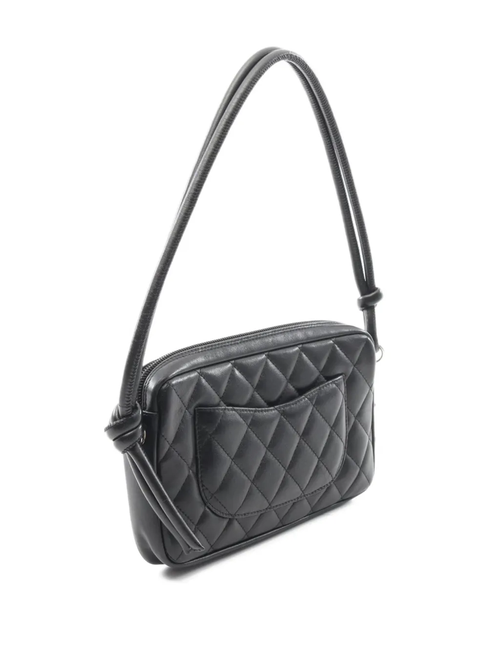 Pre-owned Chanel 2003-2004 Quilted Cambon Line Handbag In Black