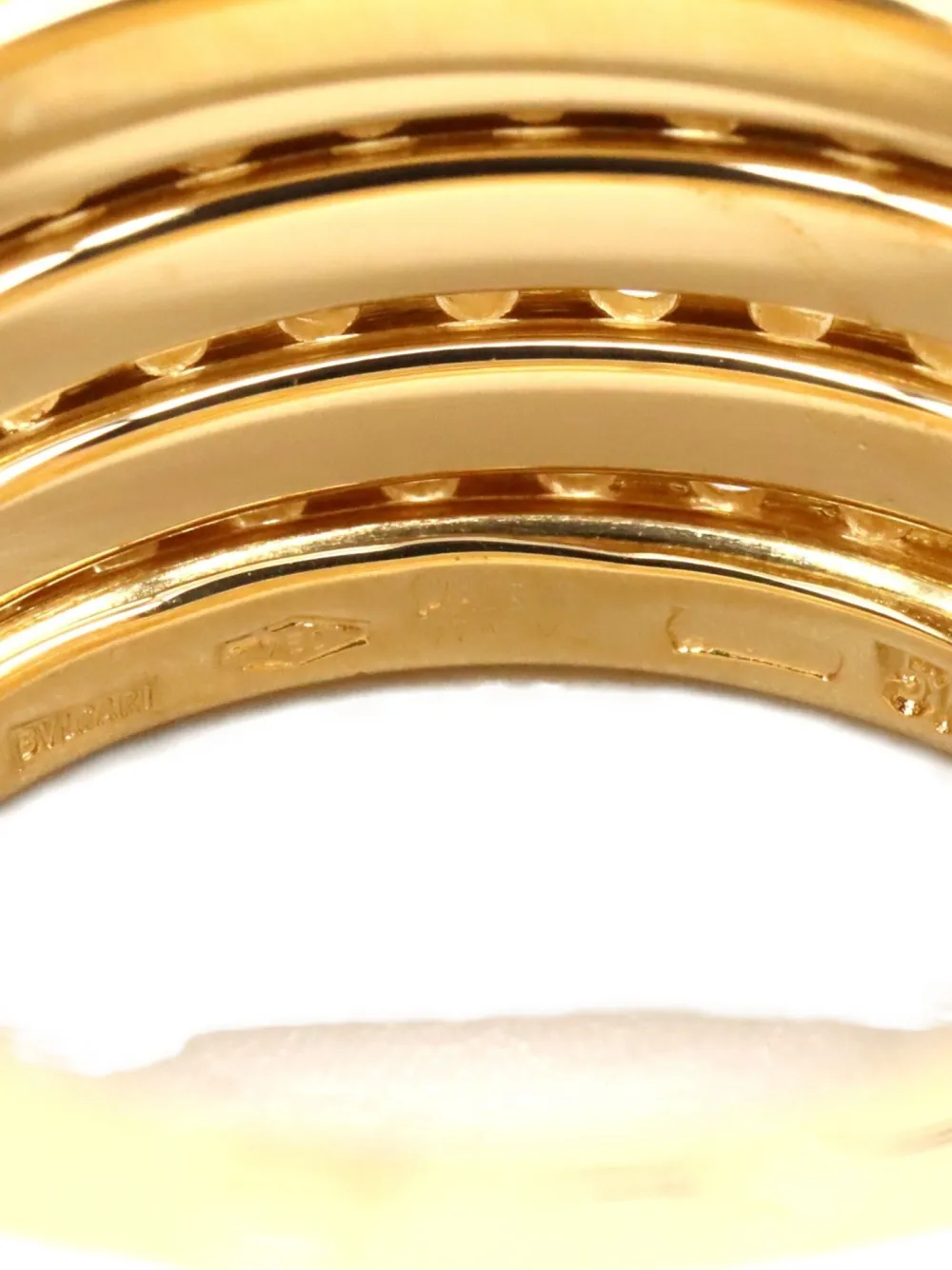 Pre-owned Bvlgari 10s 18k Yellow Gold B-zero Diamond Ring