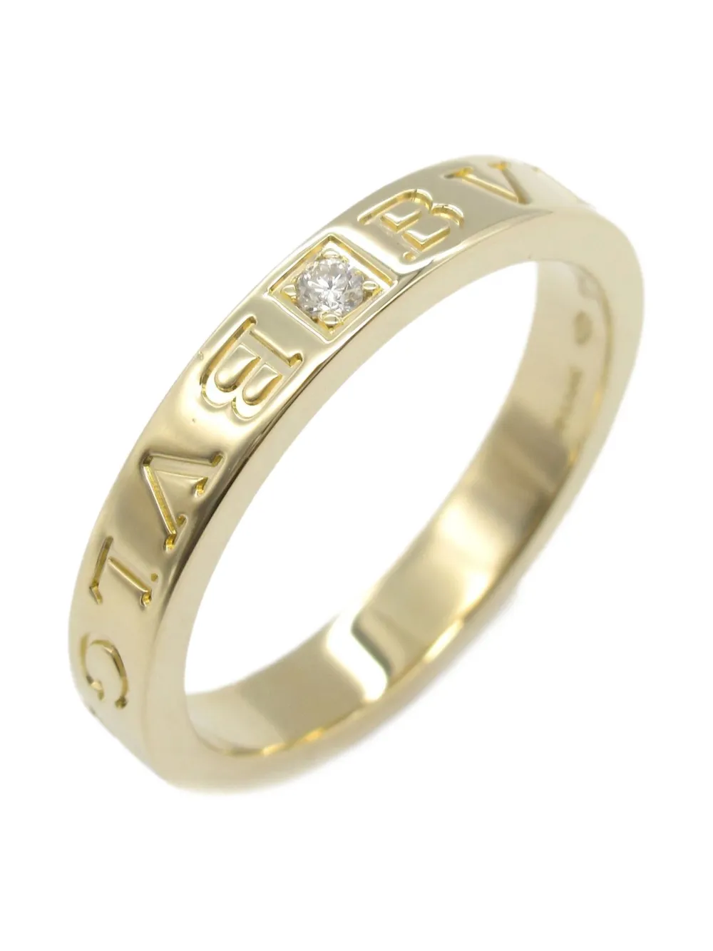 Pre-owned Bvlgari 2010s 18k Yellow Gold B.zero1 Diamond Ring