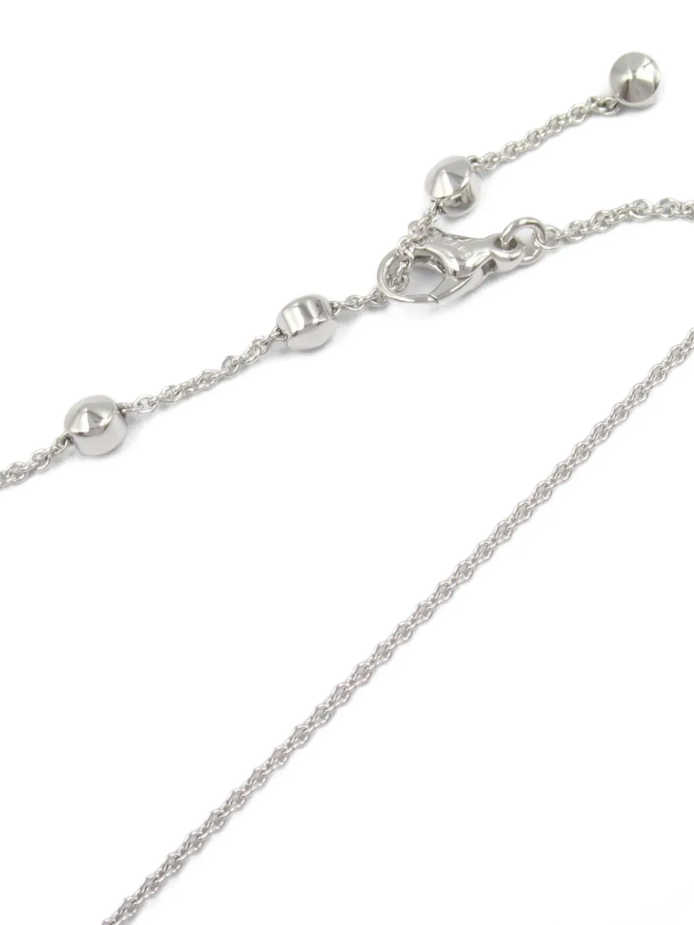 Pre-owned Bvlgari 2010s 18k White Gold Lucia Onyx And Diamond Necklace In Silver