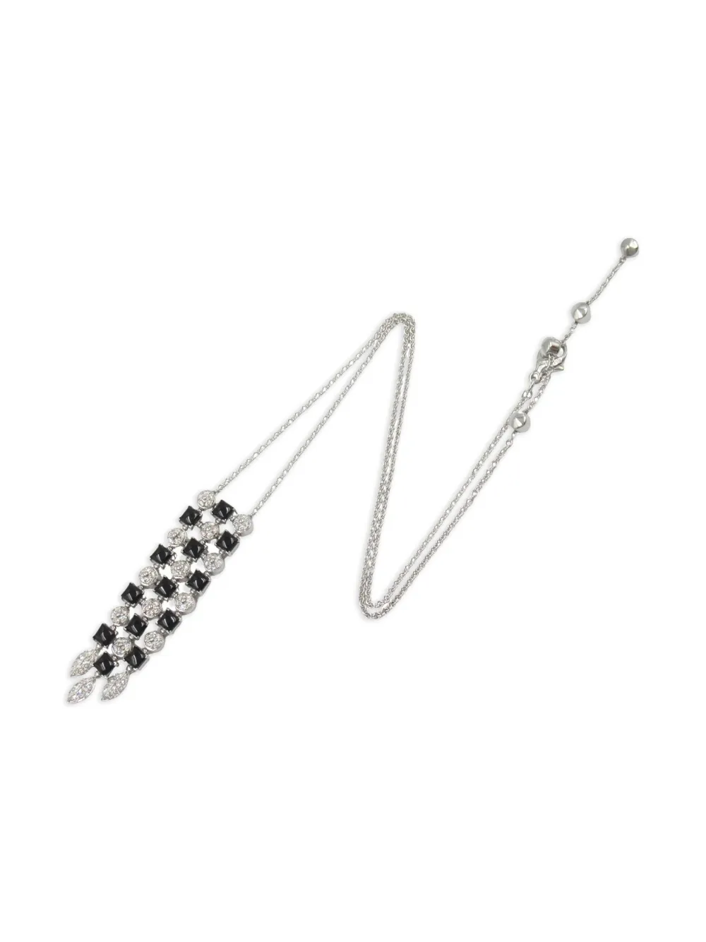Bvlgari Pre-Owned 2010s 18K white gold Lucia onyx and diamond necklace | Silver | Image 1