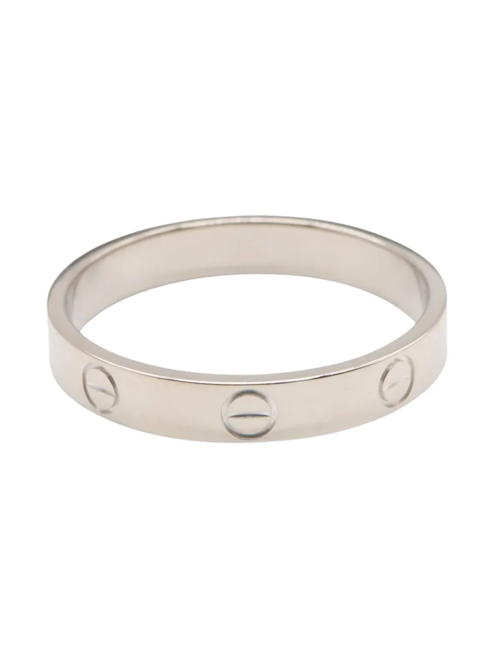 Pre-owned Cartier 2010s 18k White Gold Mini Love Ring In Silver