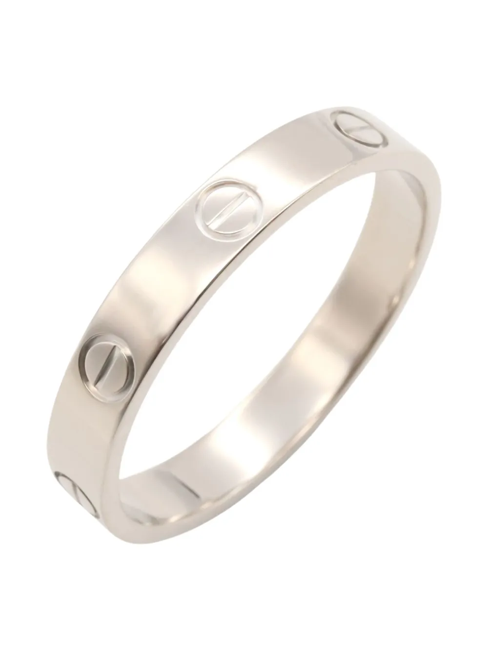 Pre-owned Cartier 2010s 18k White Gold Mini Love Ring In Silver