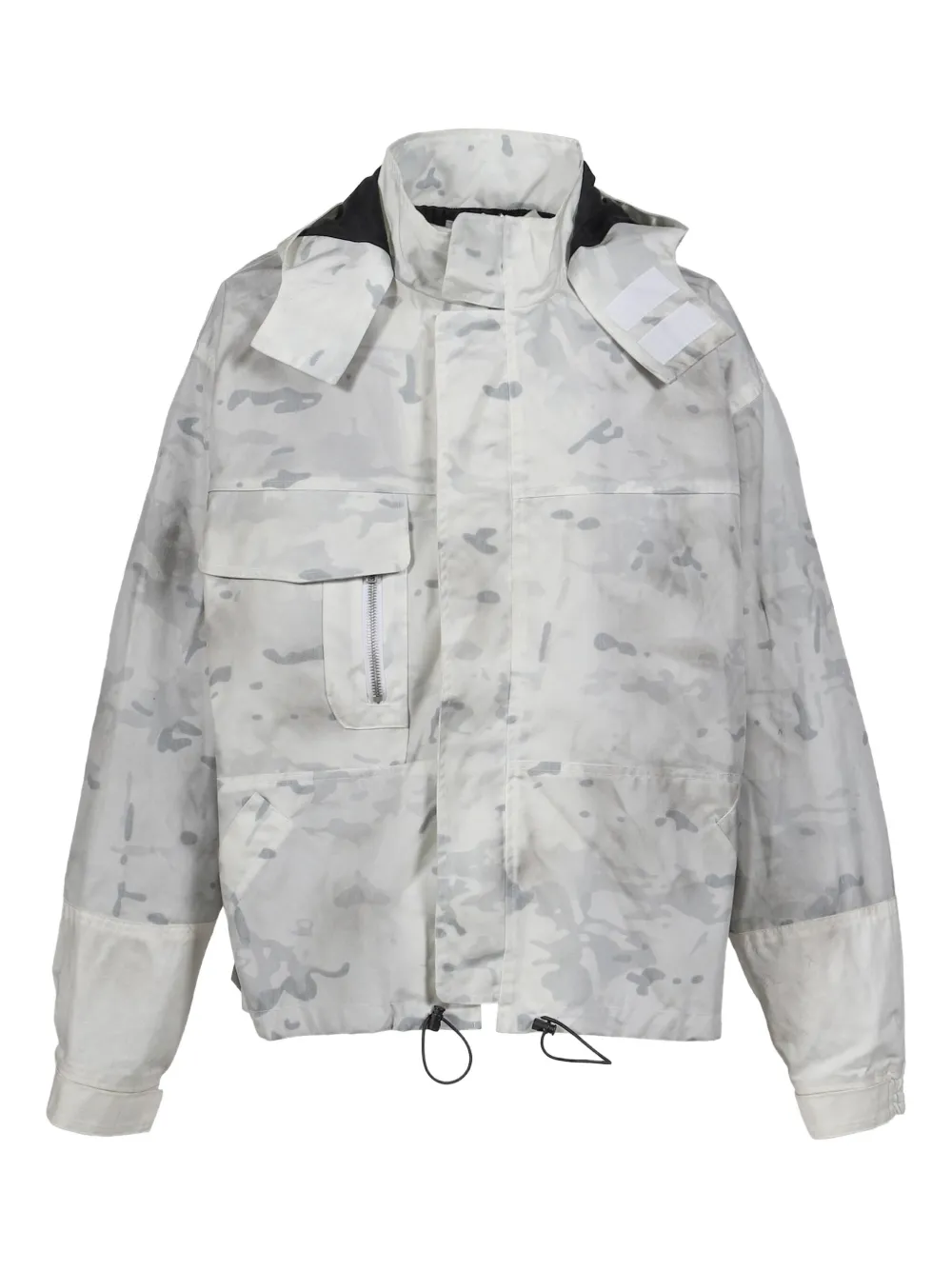 Alexander Digenova Camouflage-print Drawstring Jacket In White