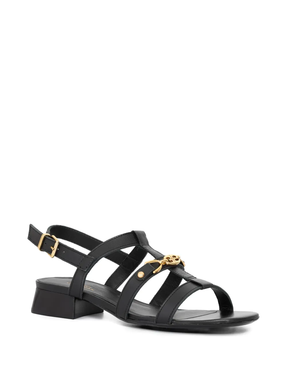 Sarah Chofakian 20 mm Le Croque Madame leren sandalen met gespsluiting Zwart
