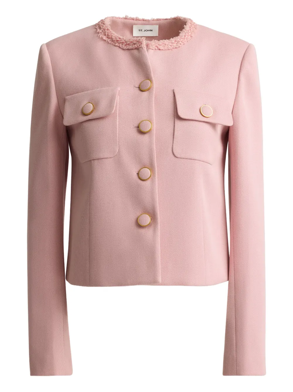 St. John stretch melange twill jacket | Pink | Image 1