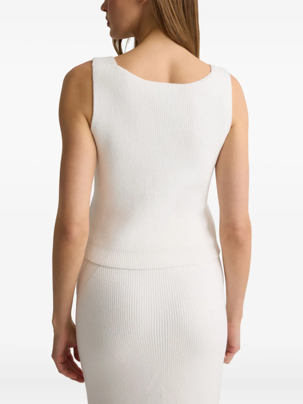 St. John Ribgebreide tanktop Wit