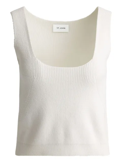 St. John ribbed-knit scoop-neck tank top