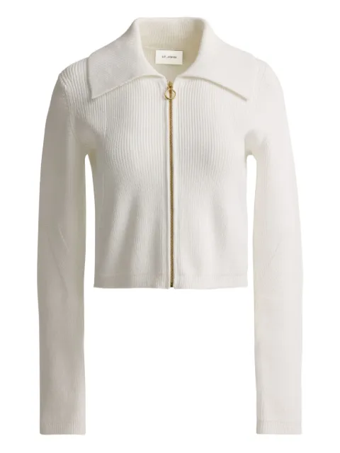 St. John ribbed collared cardigan 