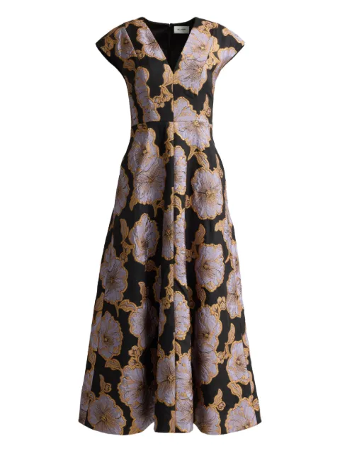 St. John floral-jacquard  maxi dress