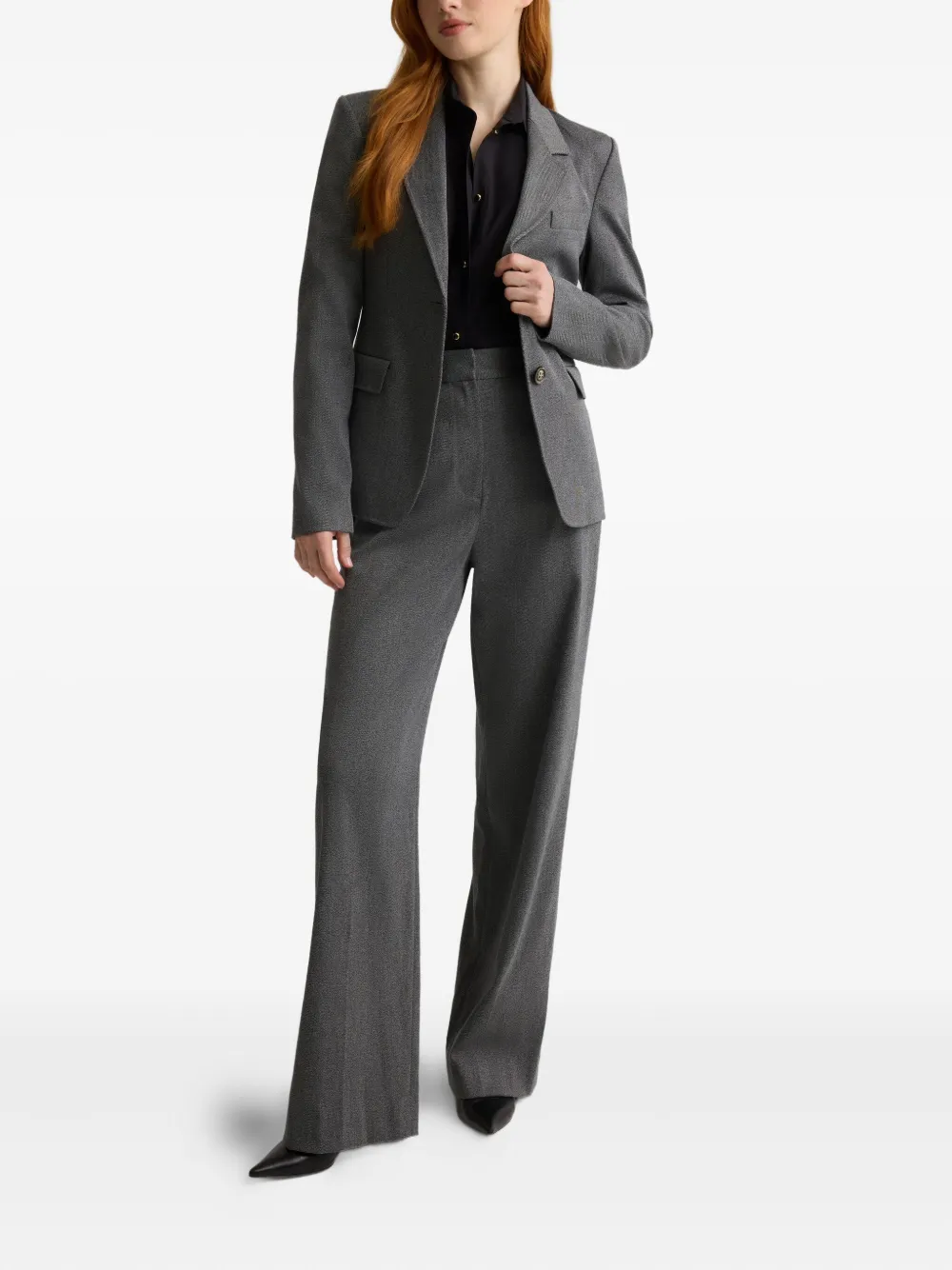 St John Single-breasted Blazer In Gray