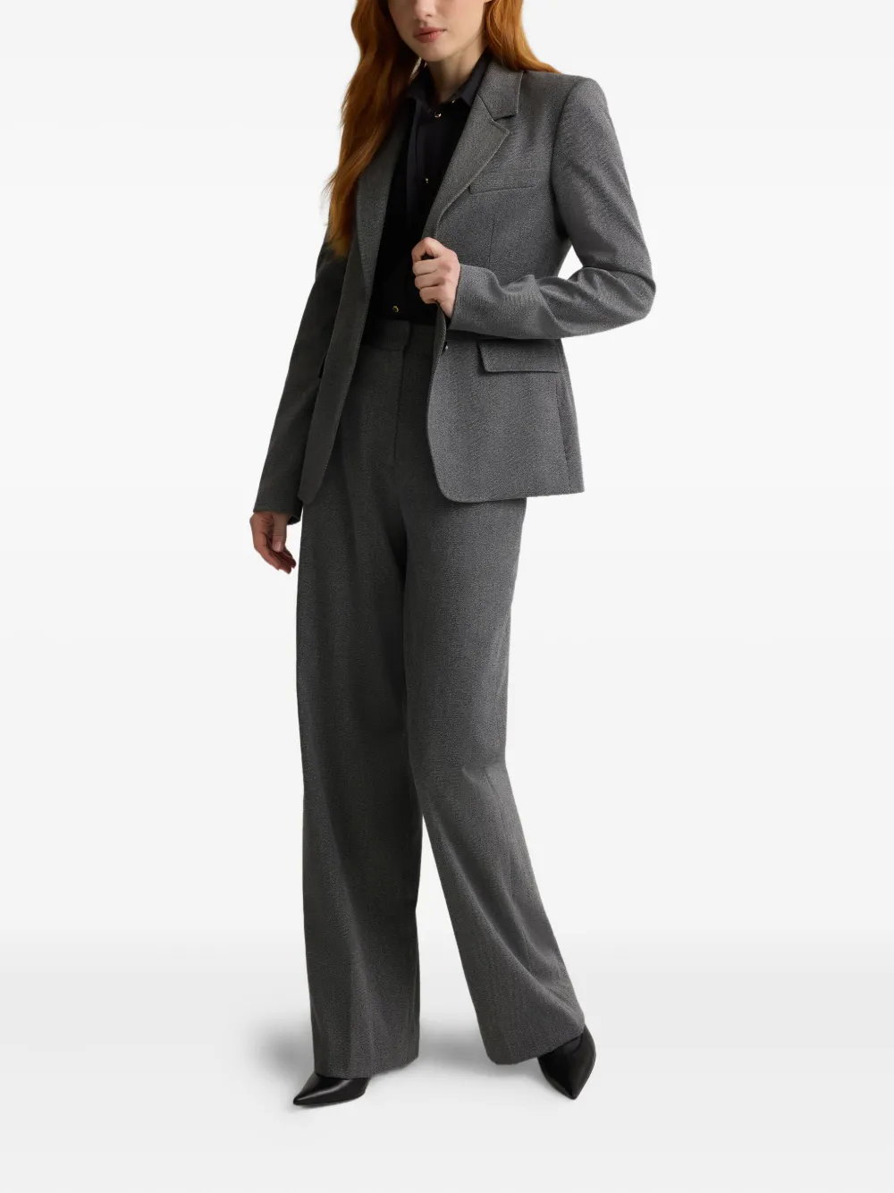 St John Single-breasted Blazer In Gray