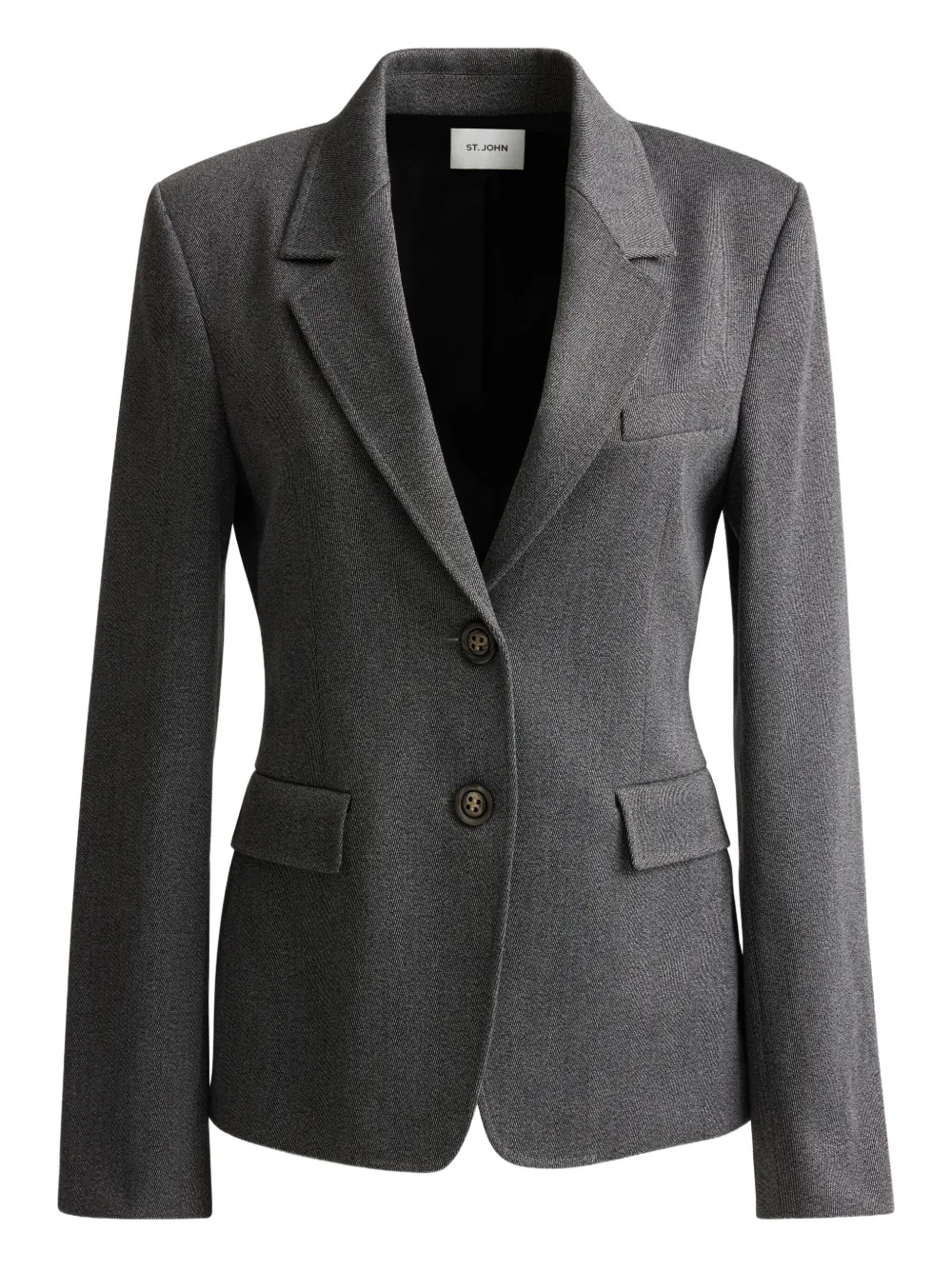 St John Single-breasted Blazer In Gray