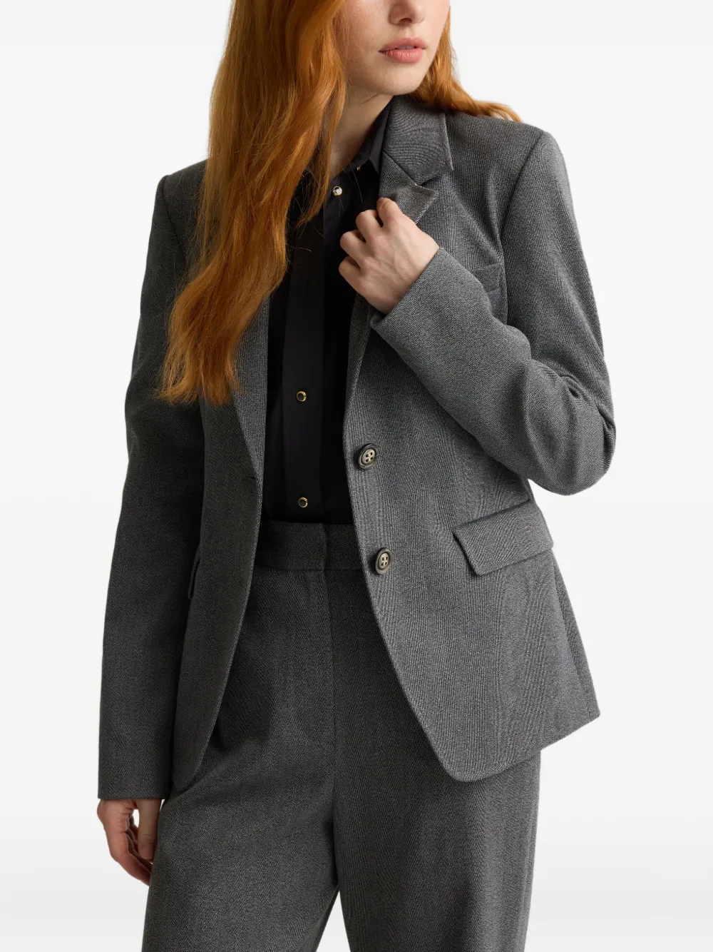 St John Single-breasted Blazer In Gray