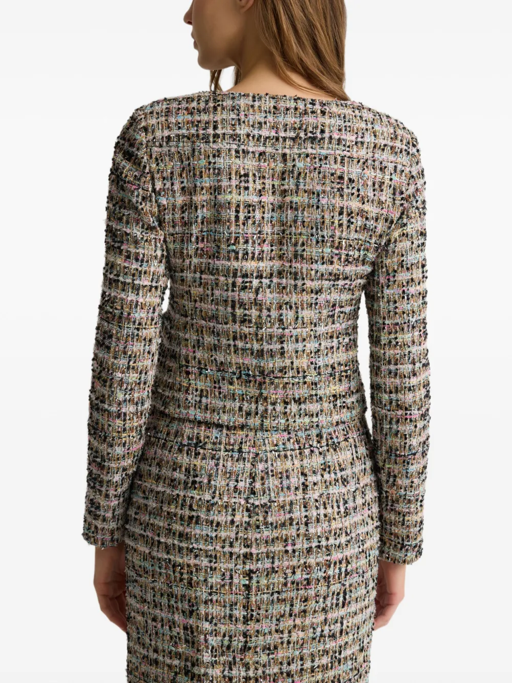  St. John Iridescent Tweed Jacket - Black 