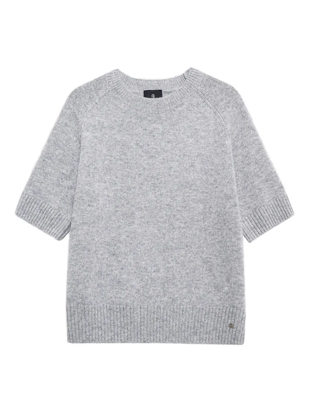 Anine Bing Short-sleeve Sweater In Gray