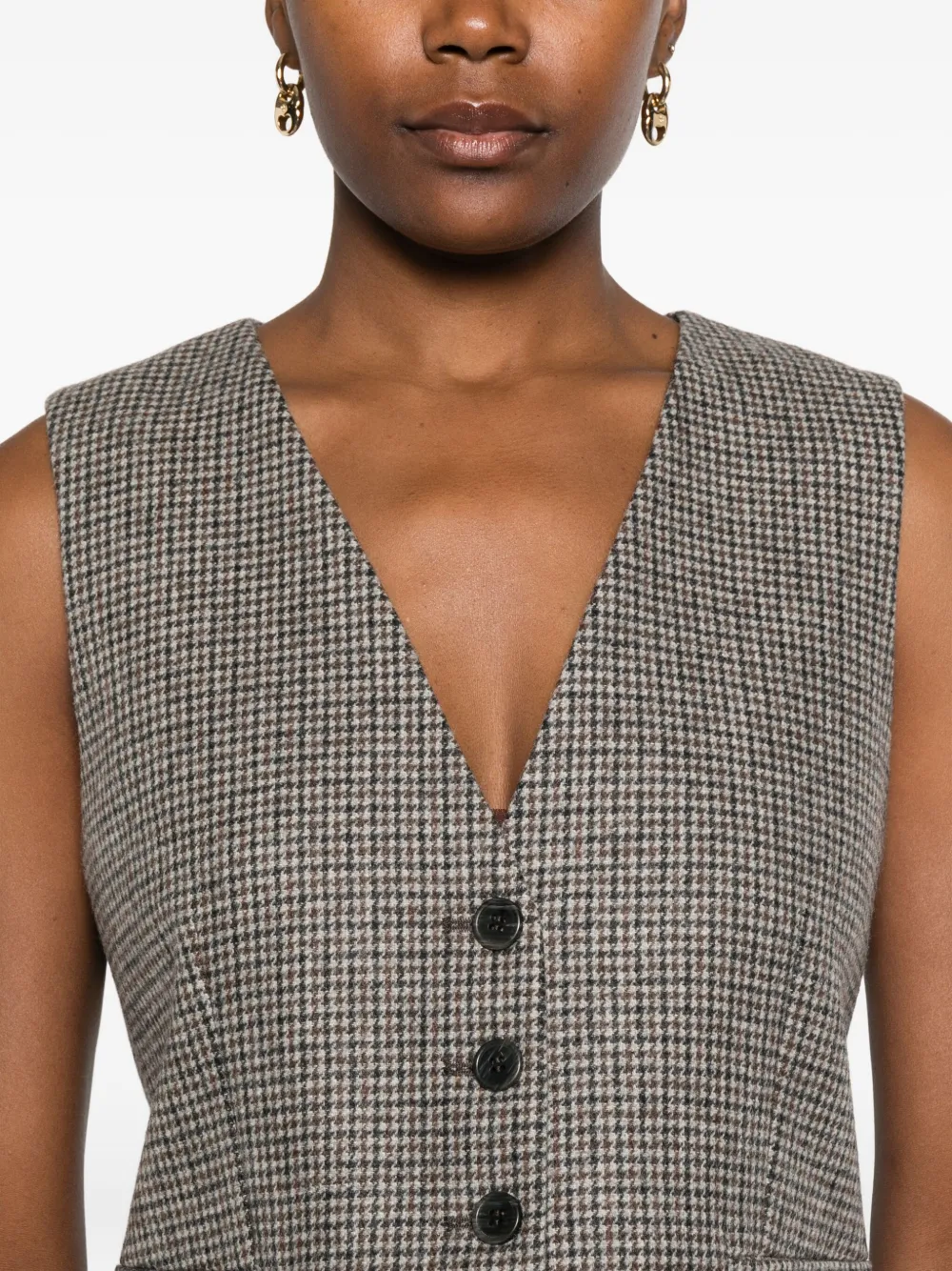 P.a.r.o.s.h Checked-pattern Waistcoat In Brown