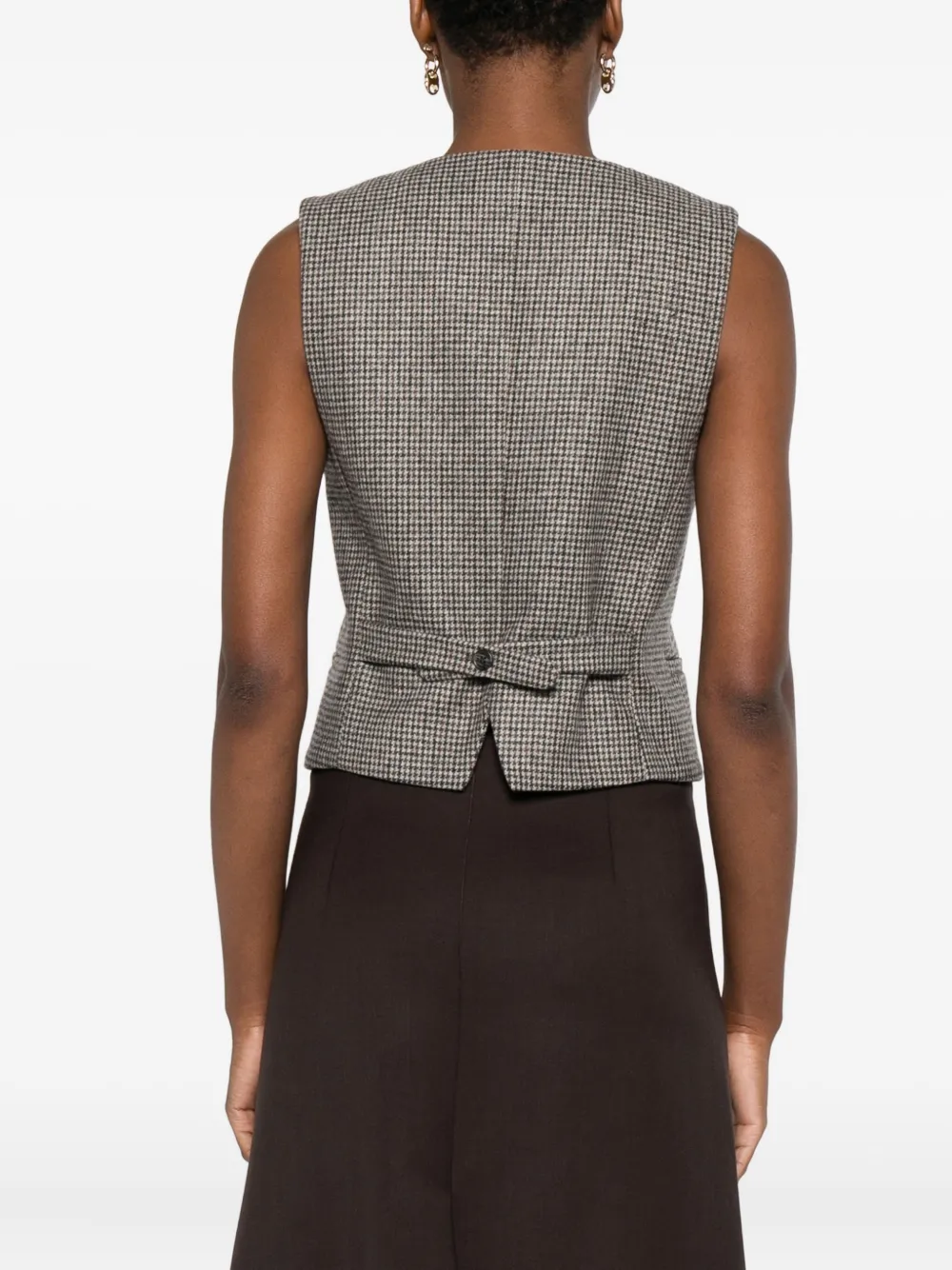 P.a.r.o.s.h Checked-pattern Waistcoat In Brown