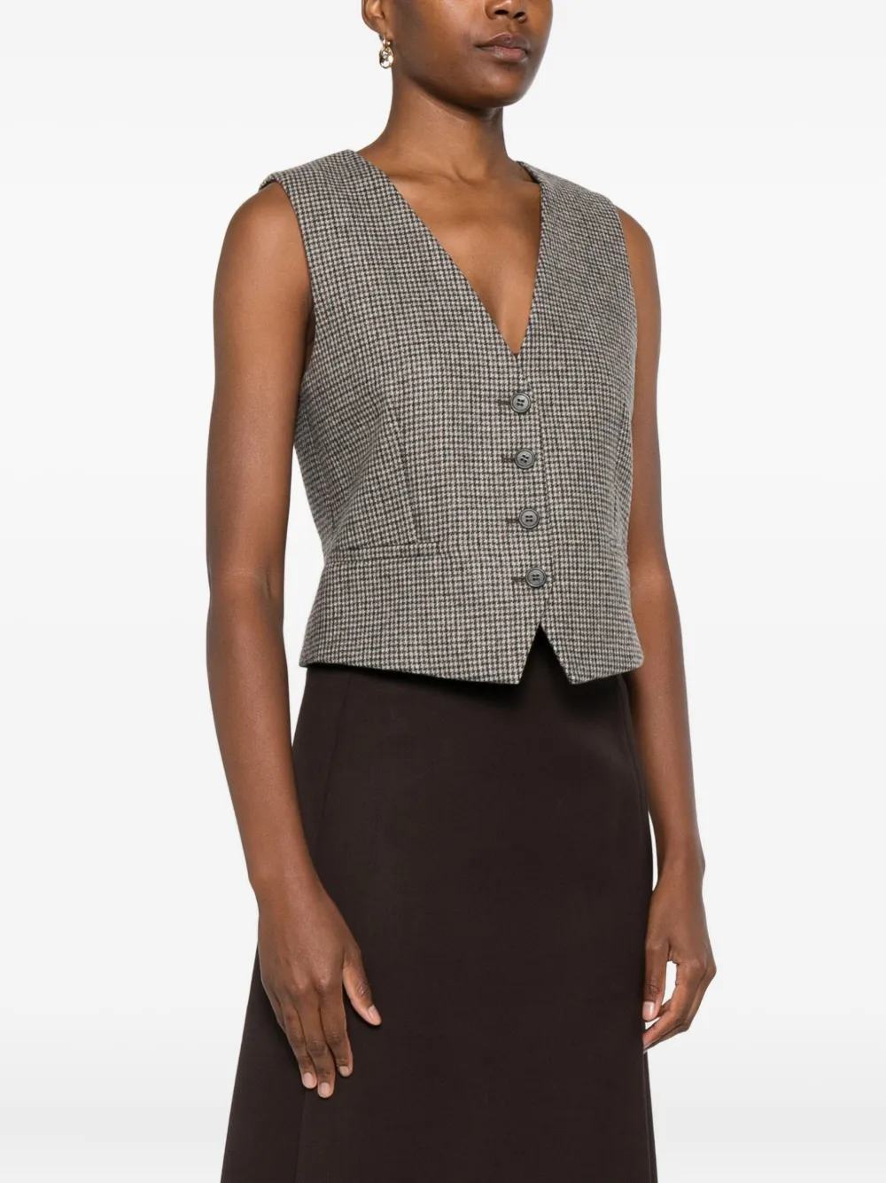 P.a.r.o.s.h Checked-pattern Waistcoat In Brown