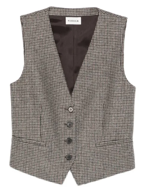 P.A.R.O.S.H. checked-pattern waistcoat