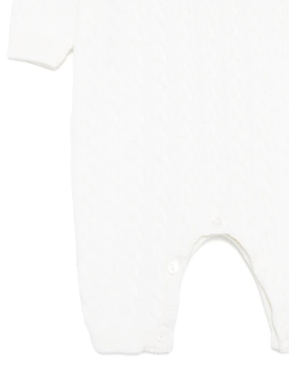 Little Bear Kabelgebreide romper met Peter Pan kraag Wit