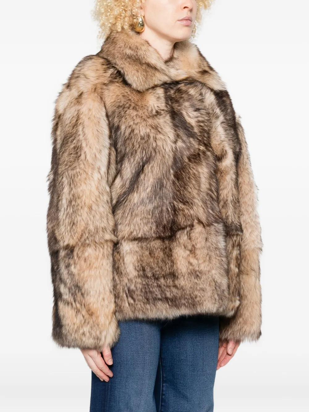 P.a.r.o.s.h Fur Leather Jacket In Brown