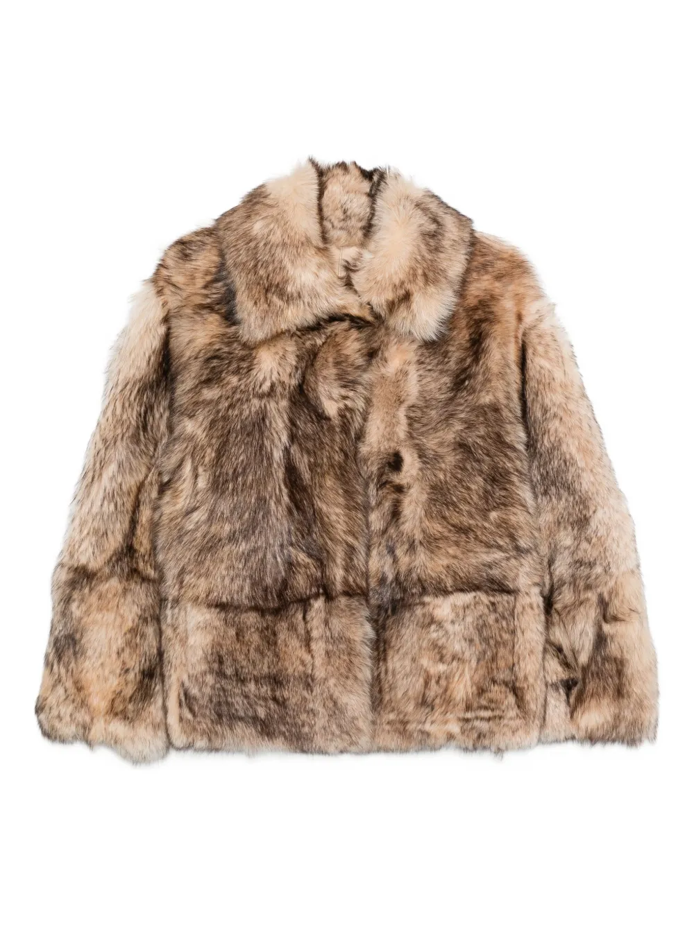 P.a.r.o.s.h Fur Leather Jacket In Brown
