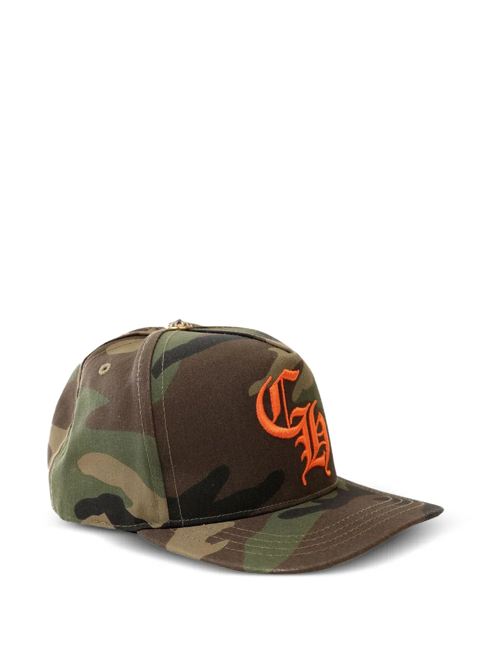Chrome Hearts Camouflage-print Logo-embroidered Cap In Green