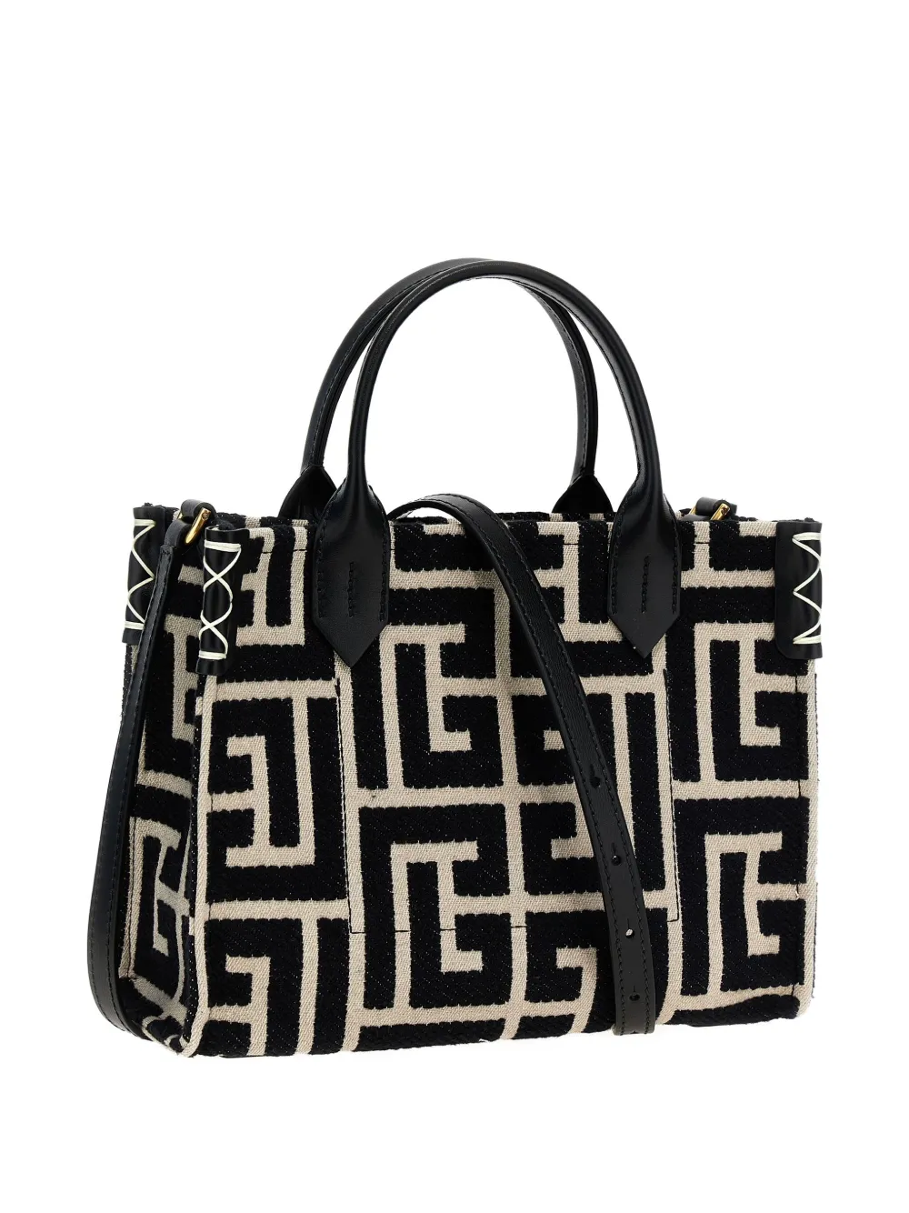 Balmain monogram logo tote bag Zwart
