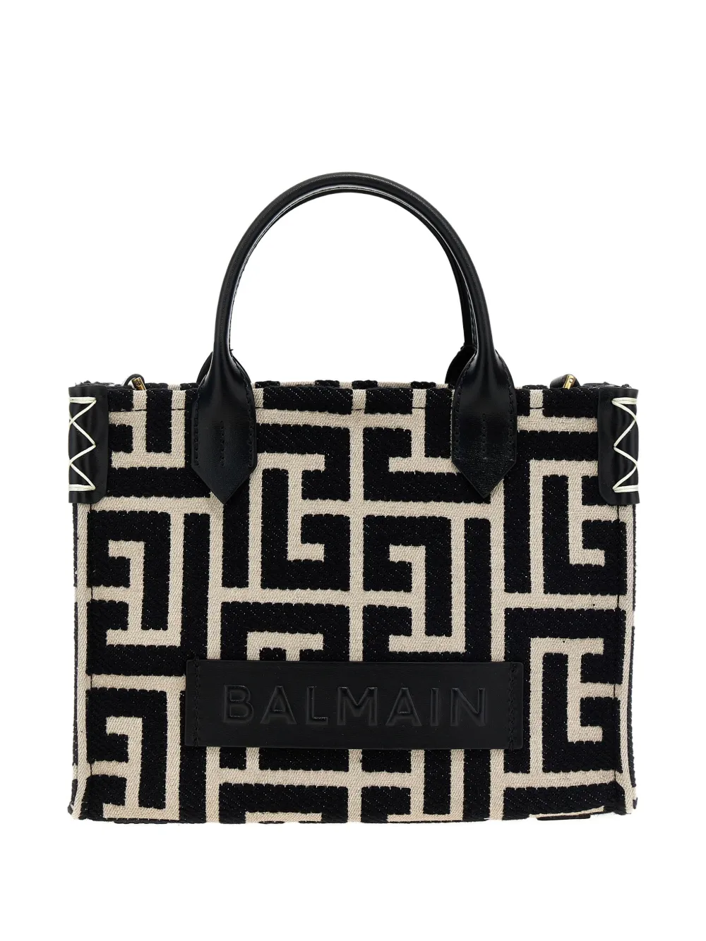 Balmain monogram logo tote bag Zwart