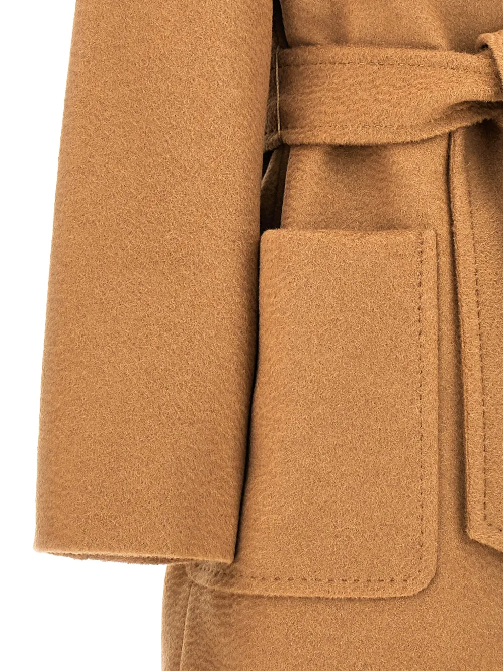 Max Mara belted-fastening coat Bruin