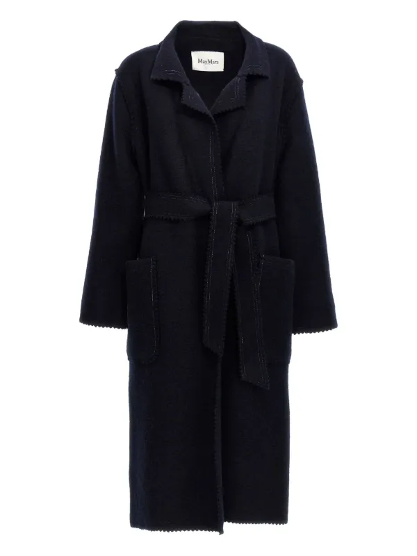 週末お値下げ♦︎超美品♦︎Maxmara ベルデッドコート max&co. Max Mara ベルテッド コート | ブルー | FARFETCH JP