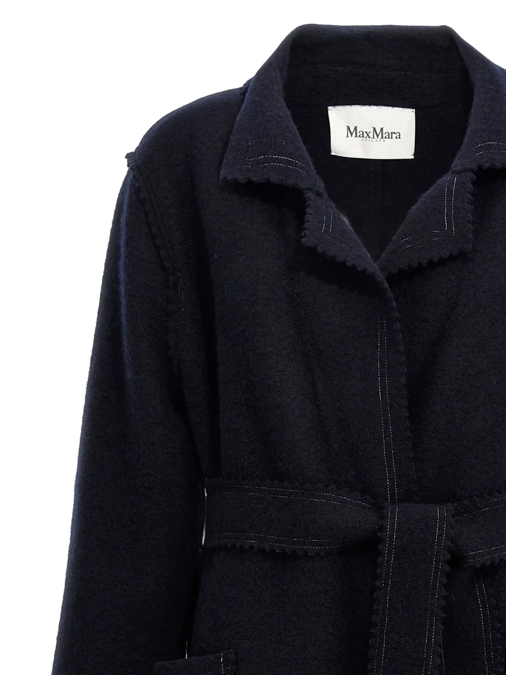 Max Mara belted-waist coat Blauw