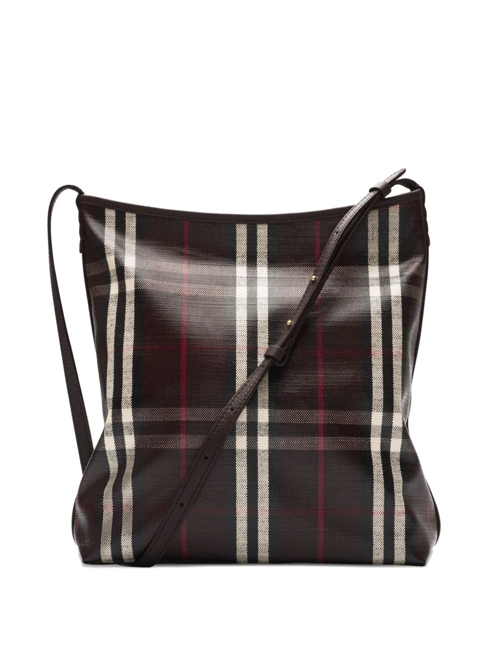 Burberry small Highlands check-pattern shoulder bag - Bruin