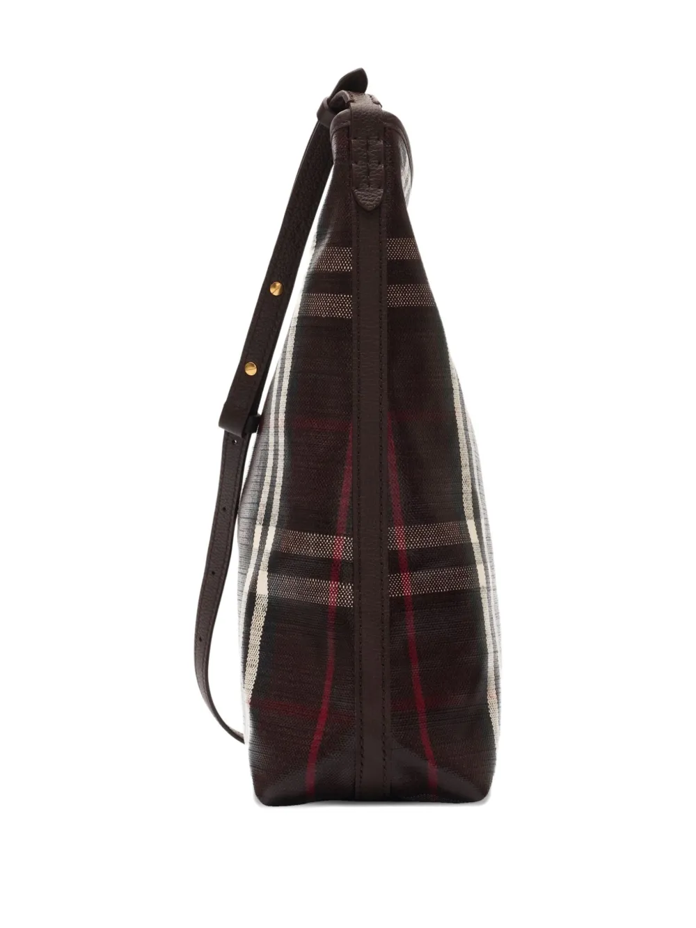 Burberry Small Highlands Check-pattern Shoulder Bag In Brown