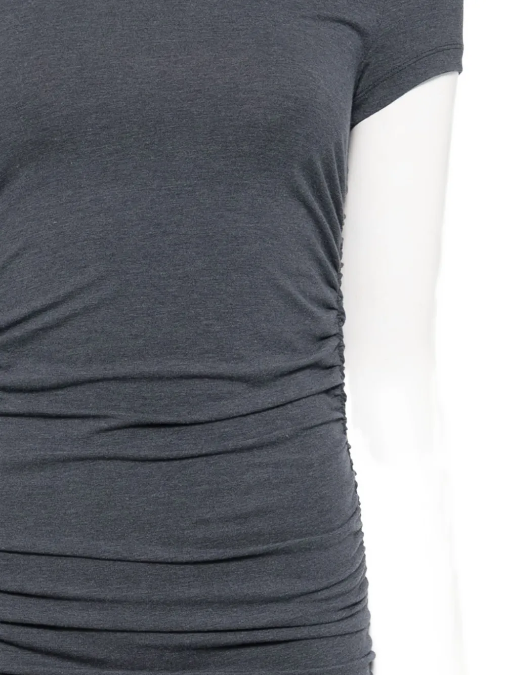 James Perse Ruched T-shirt Dress In Grey Cotton In Gray