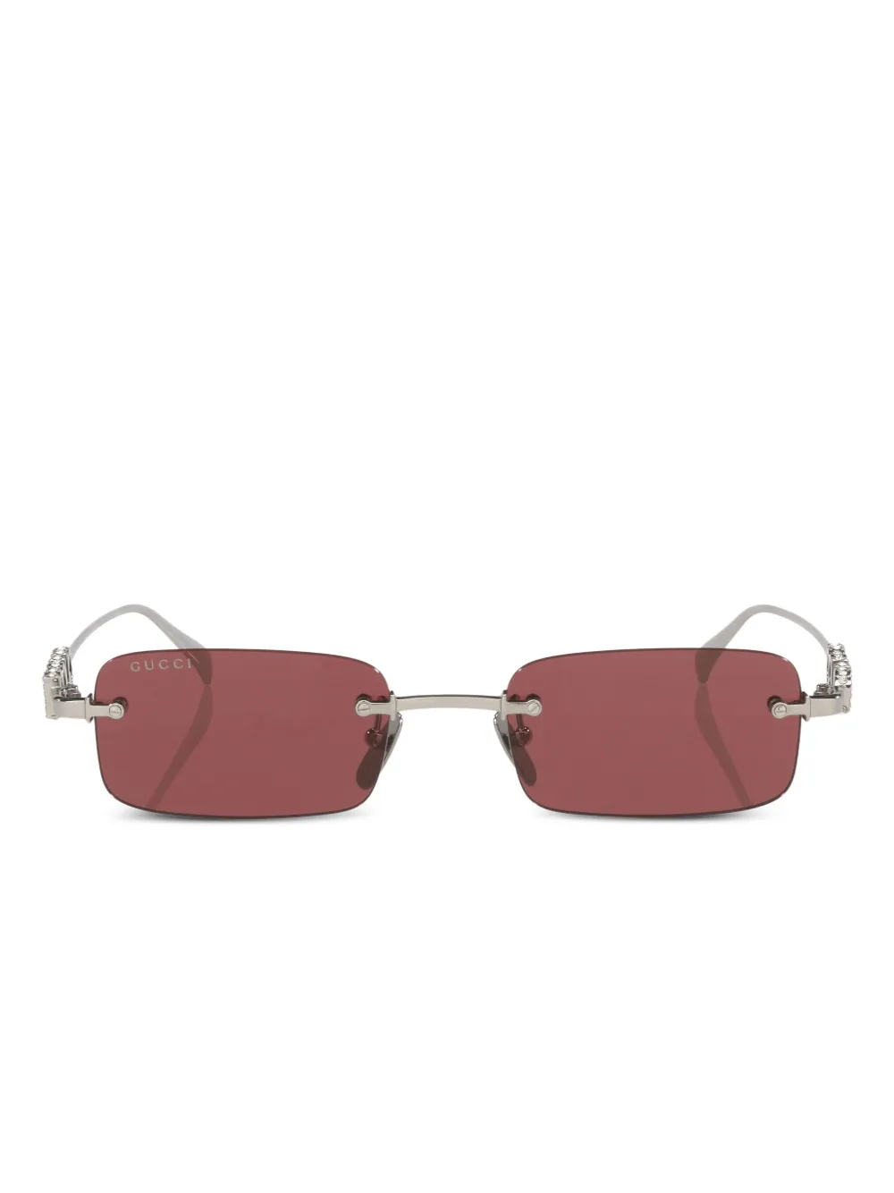 Gucci Eyewear logo-detail rimless sunglasses | Silver | Image 1